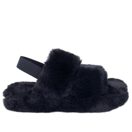 Damtofflor med resår Rhodes Black svart