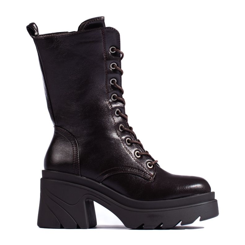 Bruna högklackade arbetare med snörning från Daszyński