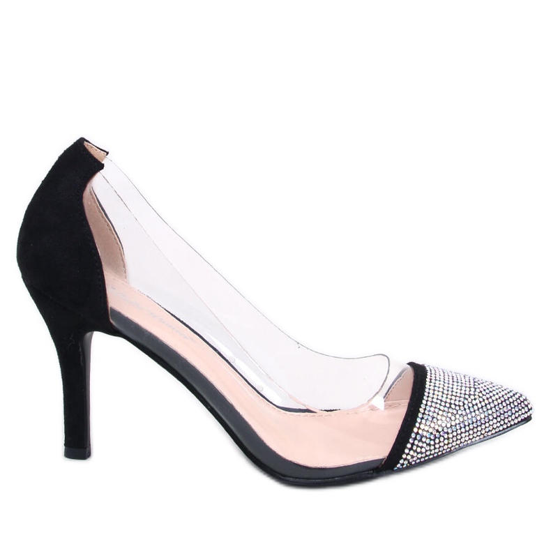 Briana Black genomskinliga högklackade damskor svart