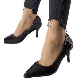 Svarta paljetter Ernesto högklackade pumps