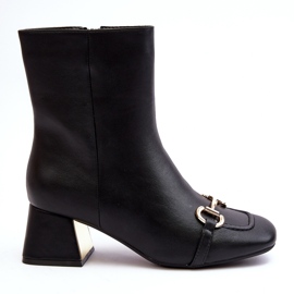 Svarta Adinah högklackade ankelstövlar med dekoration