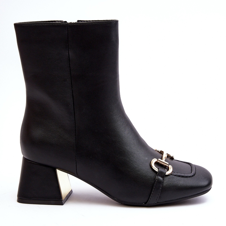 Svarta Adinah högklackade ankelstövlar med dekoration