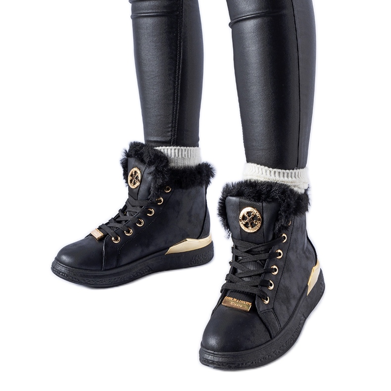 Svarta isolerade Pielungo höga sneakers