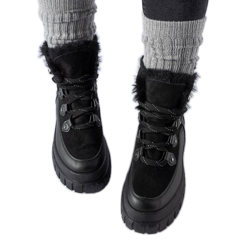 Svarta ankelboots med massiv Cervantes-sula