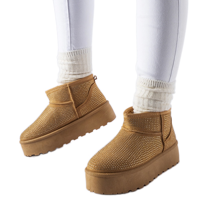 Bruna snöstövlar med Sonora strass