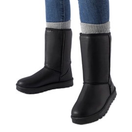 Svarta klassiska Bobby snöstövlar i ekoläder