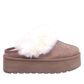 Allod Khaki plattform snötofflor beige