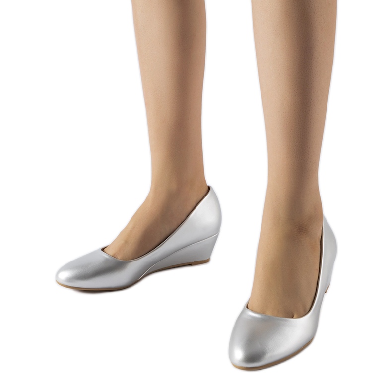 Houston silver low wedge balett lägenheter silver-