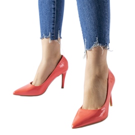 Rosa spetsiga Agrate höga klackar