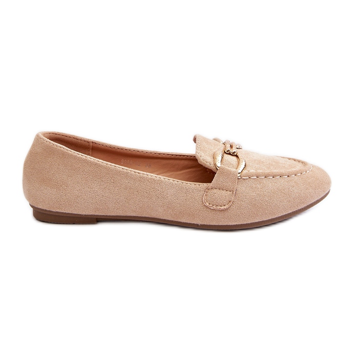 Beige Ghana Loafers för kvinnor med dekoration