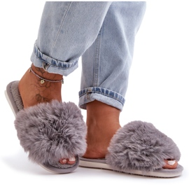 Damtofflor Med Päls Grå Vienitta