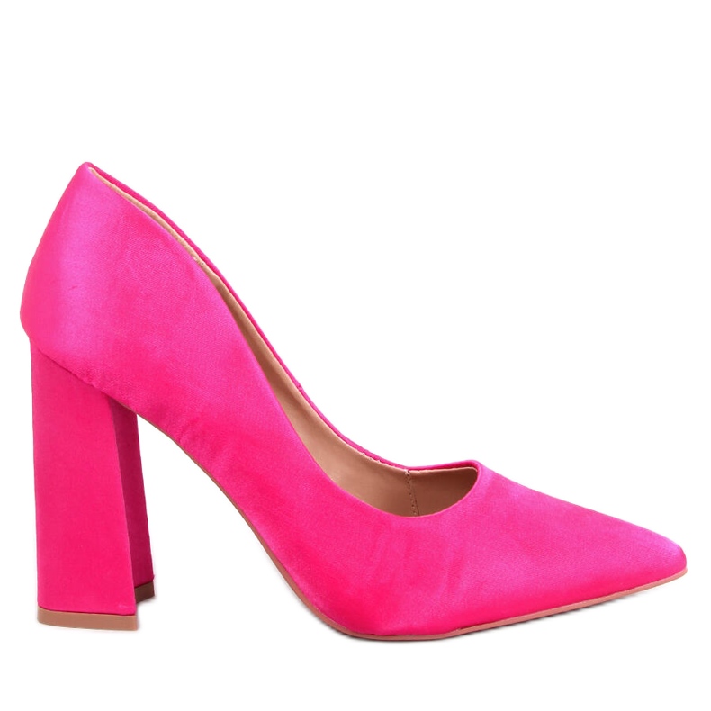 Astia Fuchsia högklackade pumps i satin rosa