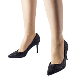 Svarta glittriga Schaumburg-stiletter