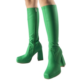 Gröna matta högklackade stövlar från Sycamore