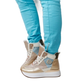 Deleon guldisolerade sneakers med glitter gyllene