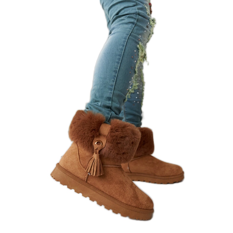 Bruna Geradino snöstövlar fodrade med päls