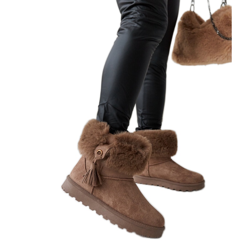 Bruna Geradino snöstövlar fodrade med päls