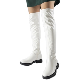 Vita långa stövlar med mörk Sisson-sula