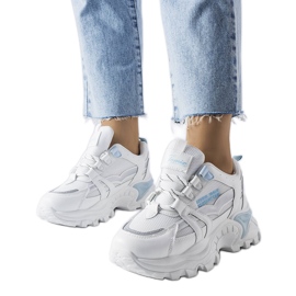 Blå sneakers med neon Opal-inlägg