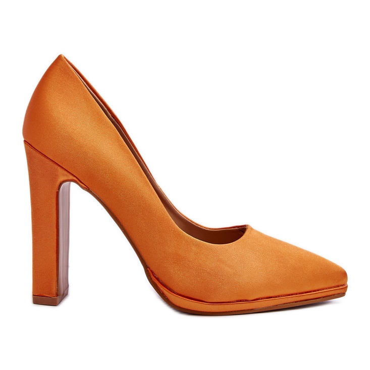 Orange Piatti pumps med hög klack