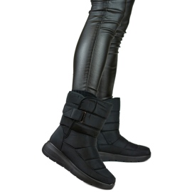 Bekväma snökängor, vinterkängor, quiltade stövlar, isolerade med kardborre svart