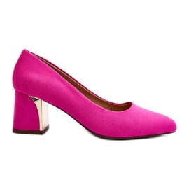Fuchsia Stelloria pumps med hög klack rosa
