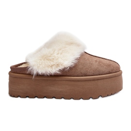 Khaki Starlyn snöstövlar för kvinnor med tjock sula beige