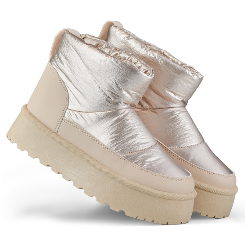 Vintersnöskor för kvinnor med plattform beige