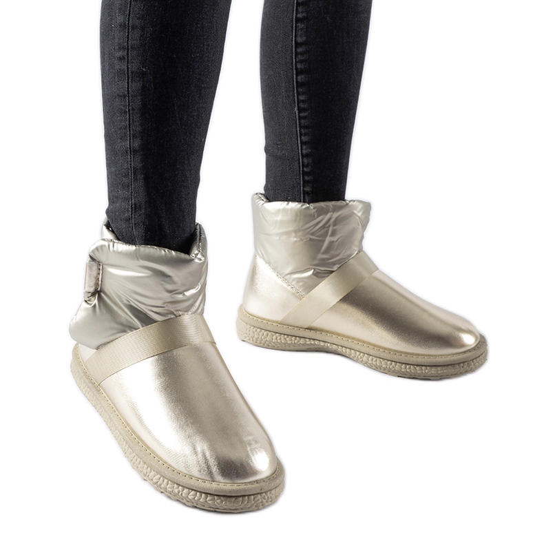 Guldblanka Delaune korta snöstövlar gyllene