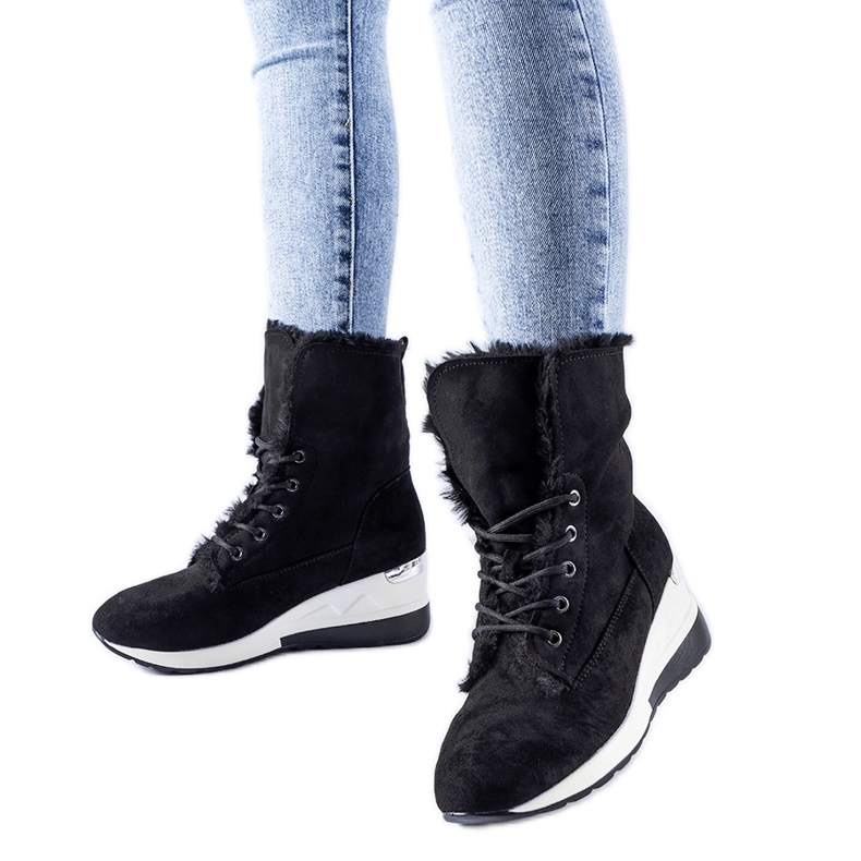 Svarta isolerade Wesley wedge sneakers