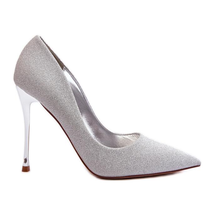 Tiberons Glitter Silver High Heels silver-