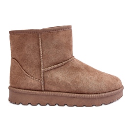 Khaki Lizio pälsisolerade snöstövlar för kvinnor beige