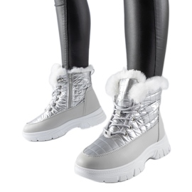 Silverisolerade snöstövlar på Dwayn-plattformen silver-