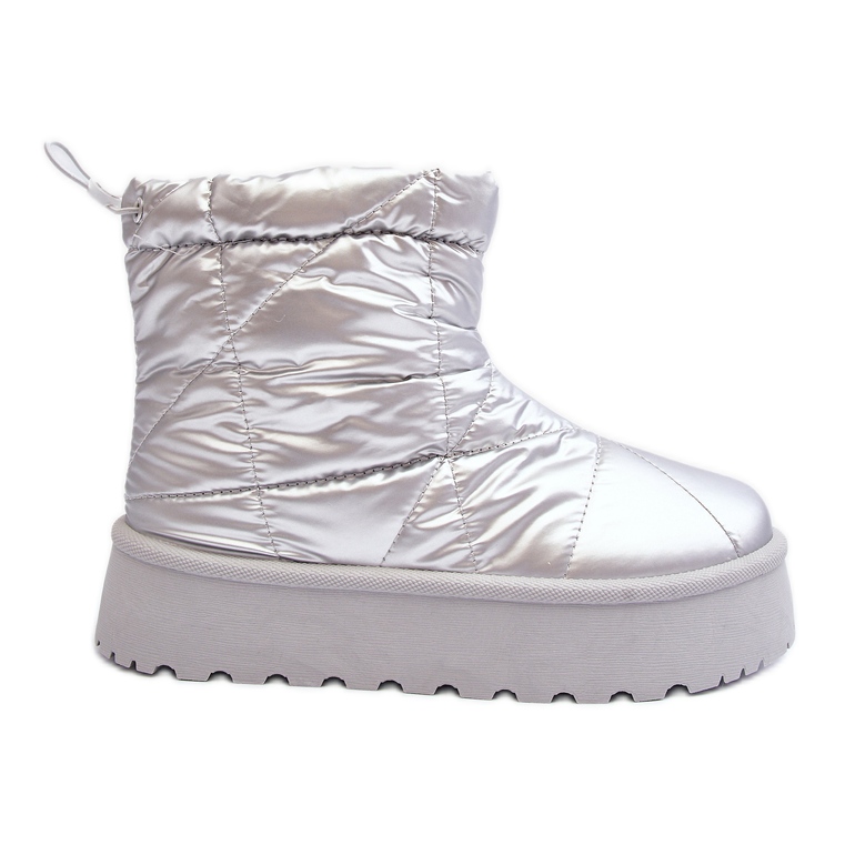 Silver Fionia snökängor för kvinnor på en enorm plattform silver-
