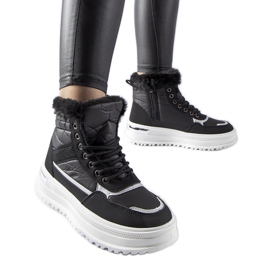 Svarta Trieste sportstövlar med päls