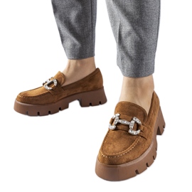 Giacomo bruna mockasiner med strass