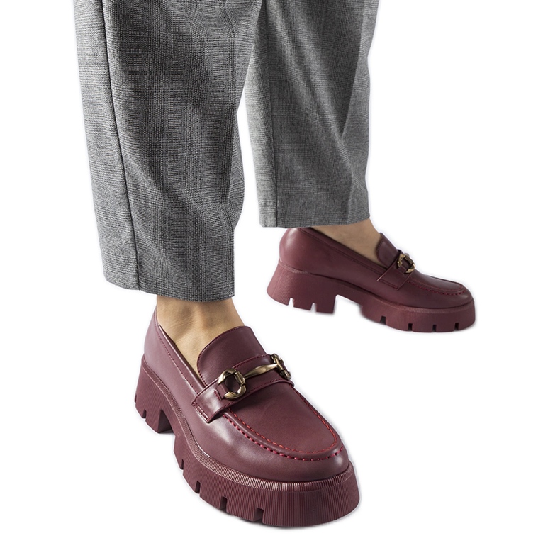 Vinröda mockasiner med Cerzeto-spänne