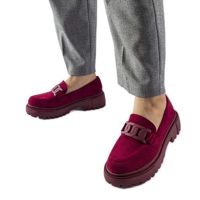 Vinröda loafers med tjock sula från Seborg