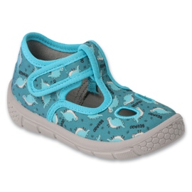 Befado barntofflor 630P010 blå dinosaurier