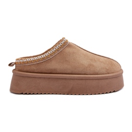 Beige Sylva tofflor med tjock sula av ekomocka