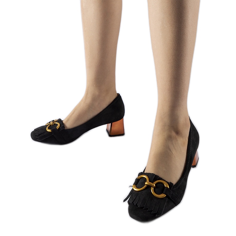 Svarta högklackade Basso pumps