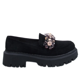 Heidi Black loafers med kristaller svart