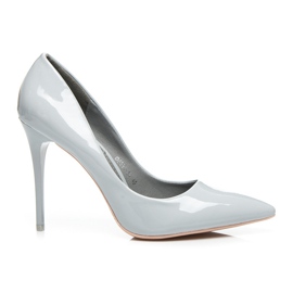 Queen Bee Lackade Passion höga klackar grå