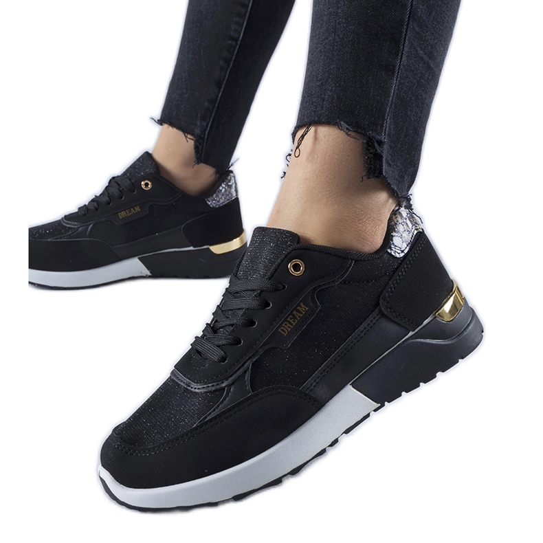 Roganzuolo svarta glitter sneakers