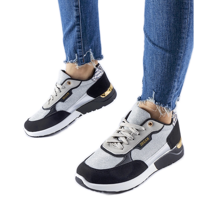 Svarta och silverglittriga sneakers från Roganzuolo