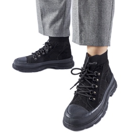 Svarta high-top sneakers i Casalma-tyg