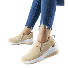 Beige Vitale wedge slip-on sneakers