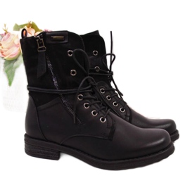 Jezzi W JEZ254A väska med snörning och dragkedja, svart