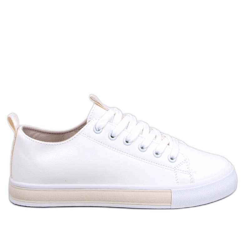 Monae Beige damsneakers vit