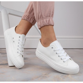 Vita plattformssneakers för kvinnor Big Star LL274968